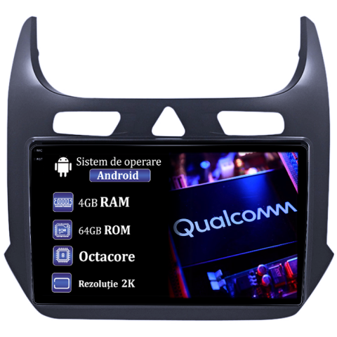 Cobalt 2011-2018 - Navigatie dedicata Chevrolet Cobalt 2011-2018, 4GB RAM 64GB ROM, Procesor Qualcomm Octacore, Android 14, Rezolutie 2K, Display QLED 9", DSP, Carplay&Android Auto, SIM 4G