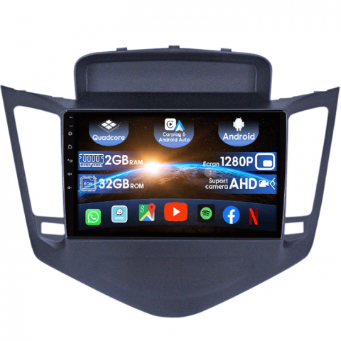 Chevrolet - (Resigilata) Navigatie dedicata Chevrolet Cruze 2009-2014, 2 GB RAM 32 ROM, Android 13, Display 9", Carplay, Android Auto, Internet, Youtube , Waze , Wi Fi , Usb , Bluetooth , Mirrorlink