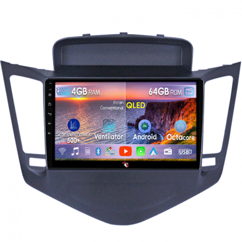 Cruze 2009-2014 - Navigatie dedicata Chevrolet Cruze 2009-2014, 4GB RAM 64GB ROM, Octacore, Android 13, Display QLED 9", DSP, Carplay, Android Auto, Internet, Youtube, Waze, WIFI, Bluetooth