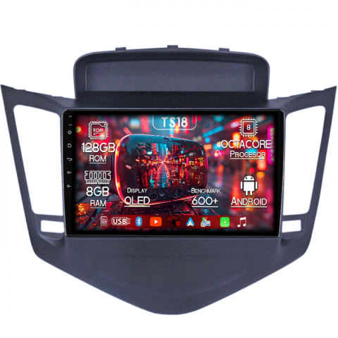 Cruze 2009-2014 - Navigatie dedicata Chevrolet Cruze 2009-2014, 8GB RAM 128GB ROM, Octacore, Platforma TS18, Android 13, Display QLED 9”, Suporta camera 360º, DSP, Carplay&Android Auto, SIM 4G, Ventilator Activ