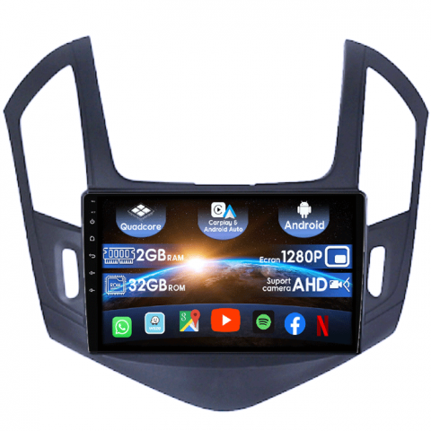 Chevrolet - (Resigilata) Navigatie dedicata Chevrolet Cruze 2012-2015, 2 GB RAM 32 ROM, Android 13, 9", Full HD,Carplay, Android Auto, Internet, Youtube , Waze , Wi Fi , Usb , Bluetooth , Mirrorlink