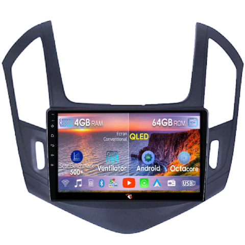 Cruze (2008-2015) - Navigatie dedicata Chevrolet Cruze 2012-2015, 4GB RAM 64GB ROM, Octacore, Android 13, Display QLED 9", DSP, Carplay, Android Auto, Internet, Youtube, Waze, WIFI, Bluetooth