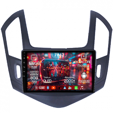 Cruze 2012-2015 - Navigatie dedicata Chevrolet Cruze 2012-2015, 8GB RAM 128GB ROM, Octacore, Platforma 7862,Android 13, Display QLED 9”, Suporta camera 360º, DSP, Carplay&Android Auto, SIM 4G, Ventilator Activ
