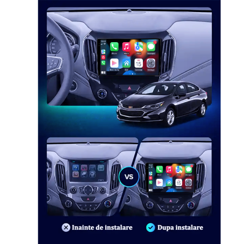 Navigatie dedicata Chevrolet Cruze 2017, 4GB RAM 64GB ROM, Procesor Qualcomm Octacore, Android 14, Rezolutie 2K, Display QLED 9", DSP, Carplay&Android Auto, SIM 4G [6]