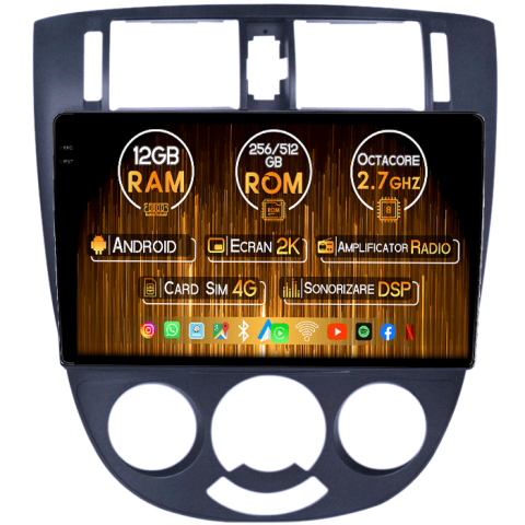 Lacetti Buick Excelle - Navigatie dedicata Chevrolet Lacetti 2004-2013 N, 12GB RAM 256GB ROM, Android 13, Rezolutie 2K, Display QLED, 9", DSP, Carplay, Android Auto, Internet, Youtube
