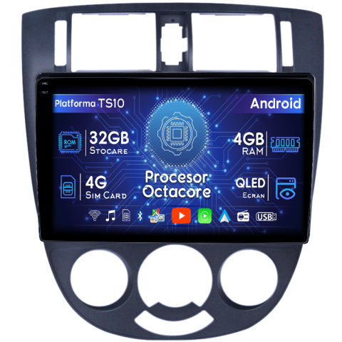 Lacetti Buick Excelle - Navigatie dedicata Chevrolet Lacetti 2004-2013 , 4GB RAM 32GB ROM, Octacore, Android 14, Display QLED  9", DSP, Carplay&Android Auto, SIM 4G, Bluetooth, Ventilator Activ
