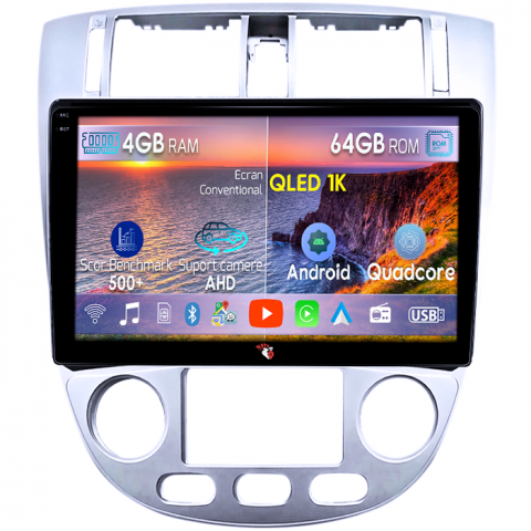 Lacetti Buick Excelle - Navigatie dedicata Chevrolet Lacetti 2004-2013, 4GB RAM 64GB ROM, Octacore, Android 14, Display QLED 1K 9", Carplay&Android Auto, SIM 4G, Ventilator Activ