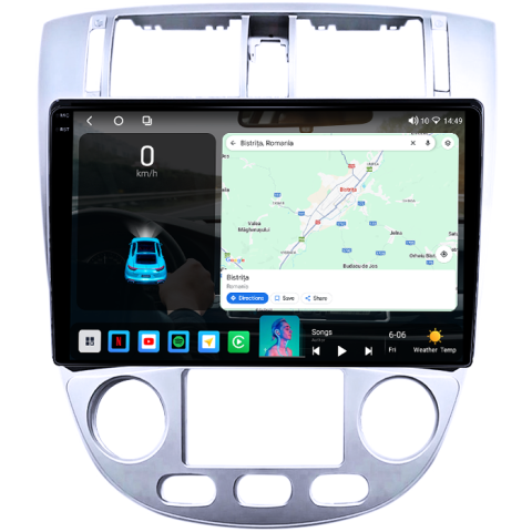 Navigatie dedicata Chevrolet Lacetti 2004-2013,4GB RAM 64GB ROM, Procesor Qualcomm Octacore, Android 14, Rezolutie 2K, Display QLED 9", DSP, Carplay&Android Auto, SIM 4G [2]