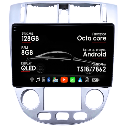 Lacetti Buick Excelle - Navigatie dedicata Chevrolet Lacetti 2004-2013, 8GB RAM 128GB ROM, Octacore, Platforma TS18, Android 13, Display QLED 10”, Suporta camera 360º, DSP, Carplay&Android Auto, SIM 4G, Ventilator Activ