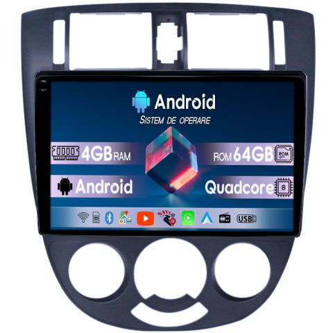 Lacetti Buick Excelle - Navigatie dedicata Chevrolet Lacetti 2004-2013, 4GB RAM 64GB ROM, Quadcore, Android 14, Display QLED 1K 10", DSP, Carplay&Android Auto, Suport camere AHD