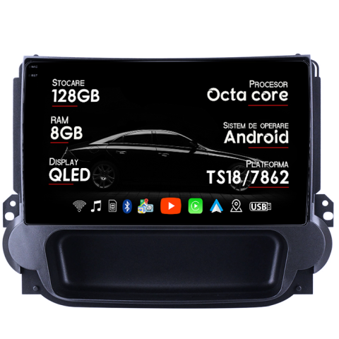 Malibu 2012-2015 - Navigatie dedicata Chevrolet Malibu 2012-2015, 8GB RAM 128GB ROM, Octacore, Platforma TS18, Android 13, Display QLED 9”, Suporta camera 360º, DSP, Carplay&Android Auto, SIM 4G, Ventilator Activ