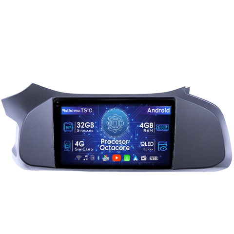 Onix 2012-2019 - Navigatie dedicata Chevrolet Onix 2012-2019, 4GB RAM 32GB ROM, Octacore, Android 14, Display QLED 1K 9", DSP, Carplay&Android Auto, SIM 4G, Bluetooth, Ventilator Activ