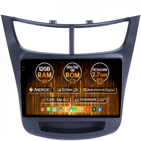 Sail 2015-2018 - Navigatie dedicata Chevrolet Sail 2015-2018, 12GB RAM 256GB ROM, Android 13, Rezolutie 2K, Display QLED, 9", DSP, Carplay, Android Auto, Internet, Youtube, Waze, Wi Fi, USB