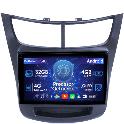 Sail 2015-2018 - Navigatie dedicata Chevrolet Sail 2015-2018, 4GB RAM 32GB ROM, Octacore, Android 14, Display QLED 1K 9", DSP, Carplay&Android Auto, SIM 4G, Bluetooth, Ventilator Activ