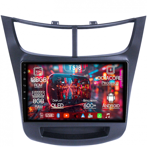Sail 2015-2018 - Navigatie dedicata Chevrolet Sail 2015-2018, 8GB RAM 128GB ROM, Octacore, Platforma TS18, Android 13, Display QLED 9”, Suporta camera 360º, DSP, Carplay&Android Auto, SIM 4G, Ventilator Activ