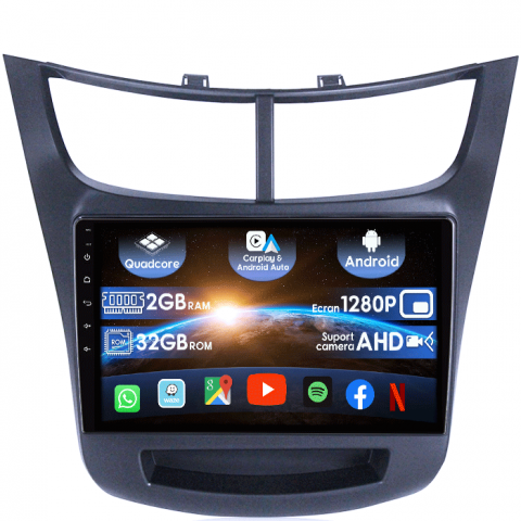 Chevrolet - (Resigilata) Navigatie dedicata Chevrolet Sail 2015-2018, Android 13, Wireless Carplay si Android auto 2 GB RAM 32 ROM, Display IPS, 9 inch, Microfon Extern, Full HD