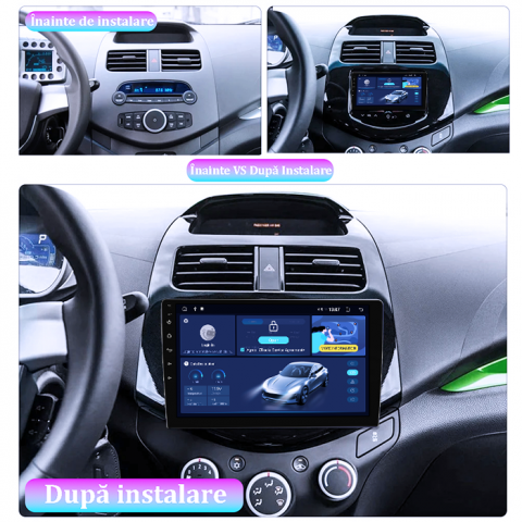 Navigatie dedicata Chevrolet Spark 2010-2014,8GB RAM 128GB ROM, Octacore, Platforma TS18, Android 13, Display QLED 9”, Suporta camera 360º, DSP, Carplay&Android Auto, SIM 4G, Ventilator Activ [4]
