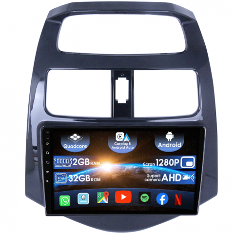 Chevrolet - (Resigilata) Navigatie dedicata Chevrolet Spark 2010-2014, Android 13, Wireless Carplay si Android auto 2 GB RAM 32 ROM, Display IPS, 9 inch, Microfon Extern, Full HD