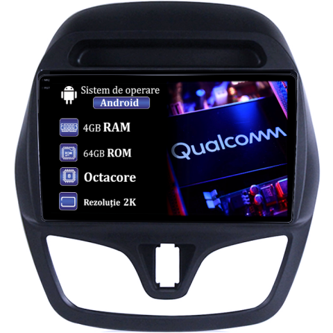 Spark Beat 2015-2018 - Navigatie dedicata Chevrolet Spark 2015-2018, 4GB RAM 64GB ROM, Procesor Qualcomm Octacore, Android 14, Rezolutie 2K, Display QLED 9", DSP, Carplay&Android Auto, SIM 4G