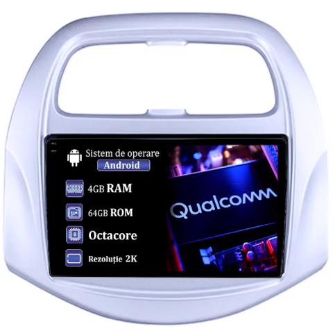 Spark Beat 2018-2020 - Navigatie dedicata Chevrolet Spark Beat 2018-2020, 4GB RAM 64GB ROM, Procesor Qualcomm Octacore, Android 14, Rezolutie 2K, Display QLED 9", DSP, Carplay&Android Auto, SIM 4G