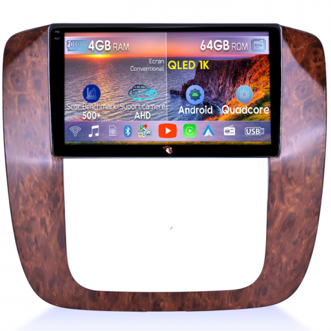 Tahoe 2012 - Navigatie dedicata Chevrolet Tahoe 2012, 4GB RAM 64GB ROM, Octacore, Android 14, Display QLED 1K 9", Carplay&Android Auto, SIM 4G, Ventilator Activ
