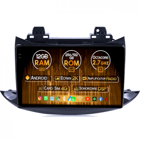 Trax 2013-2020 - Navigatie dedicata Chevrolet Trax 2013-2020, 12GB RAM 256GB ROM, Android 13, Rezolutie 2K, Display QLED, 9", DSP, Carplay, Android Auto, Internet, Youtube, Waze, Wi Fi, USB