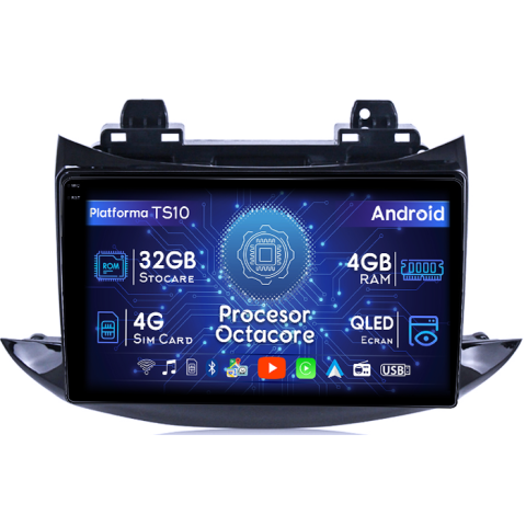 Trax 2013-2020 - Navigatie dedicata Chevrolet Trax 2013-2020, 4GB RAM 32GB ROM, Octacore, Android 14, Display QLED 1K 9", DSP, Carplay&Android Auto, SIM 4G, Bluetooth, Ventilator Activ