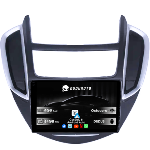 Navigatii Dedicate - Navigatie dedicata Chevrolet Trax Tracker 2014-2016 DUDU3, 4GB RAM 64GB ROM, Octacore, Platforma 8581, Android, Display QLED 9", DSP, Carplay&AndroidAuto