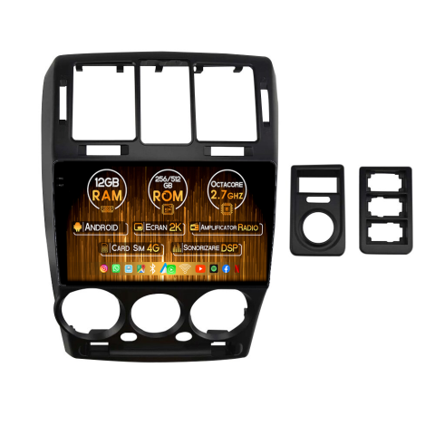 Navigatii Dedicate - Navigatie dedicata Hyundai Getz 2002-2011, 12GB RAM 256GB ROM, Android 14, Rezolutie 2K, Display QLED, 9", DSP, Carplay, Android Auto, Internet, Youtube, Waze, Wi Fi, USB