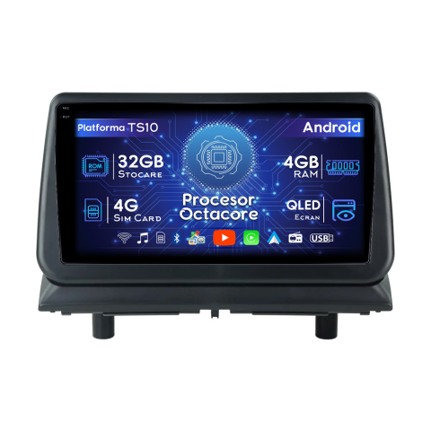 Navigatii Dedicate - Navigatie dedicata Dodge Nitro 2006-2012, 4GB RAM 32GB ROM, Octacore, Android 14, Display QLED  9", DSP, Carplay&Android Auto, SIM 4G, Bluetooth, Ventilator Activ