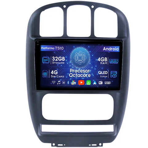Dodge Caravan 2000-2007 - Navigatie dedicata Dodge Caravan 2000-2007, 4GB RAM 32GB ROM, Octacore, Android, Display QLED  9", DSP, Carplay&Android Auto, SIM 4G, Bluetooth, Ventilator Activ