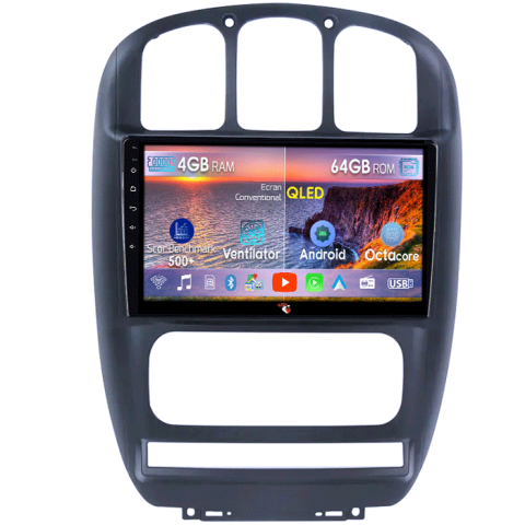 Dodge Caravan 2000-2007 - Navigatie dedicata Dodge Caravan 2000-2007, 4GB RAM 64GB ROM, Octacore, Android, Display QLED 9", DSP, Carplay&Android Auto, SIM 4G, Ventilator Activ