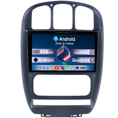 Dodge Caravan 2000-2007 - Navigatie dedicata Dodge Caravan 2000-2007, 4GB RAM 64GB ROM, Quadcore, Android, Display QLED  9", DSP, Carplay&Android Auto, Suport camere AHD