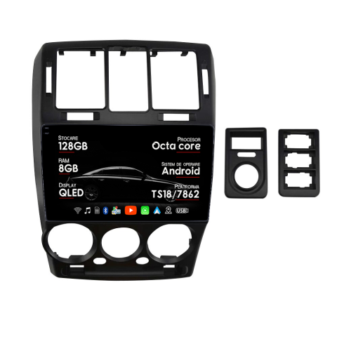 GETZ 2002-2011 - Navigatie dedicata Hyundai Getz 2002-2011, 8GB RAM 128GB ROM, Octacore, Platforma TS18, Android 14, Display QLED 9", Suporta camera 360", DSP, Carplay&AndroidAuto