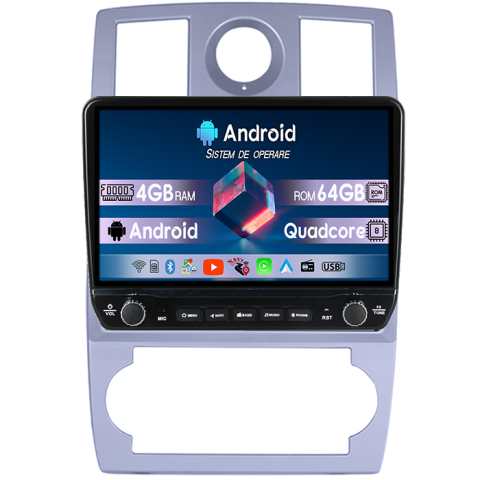 CHRYSLER - Navigatie dedicata Chrysler 300C 2004-2011 Tesla cu butoane rotative model 2024, 4GB RAM 64GB ROM, Procesor Quadcore, Android 14, Display QLED 10", DSP, Carplay&Android Auto