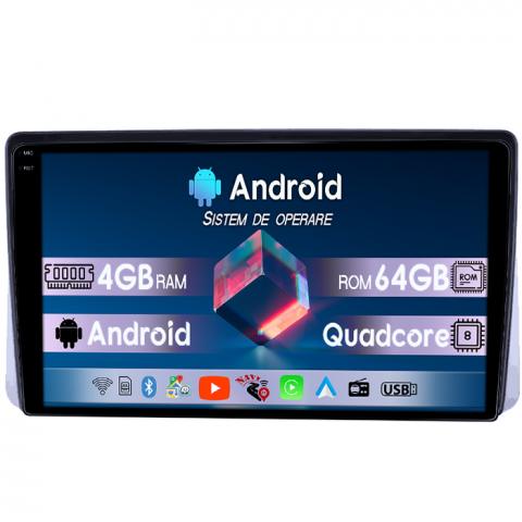 Grand Voyager 2013-2016 - Navigatie dedicata Chrysler Grand Voyager 2013-2016, 4GB RAM 64GB ROM, Quadcore, Android 14, Display QLED 1K 9", DSP, Carplay&Android Auto, Suport camere AHD