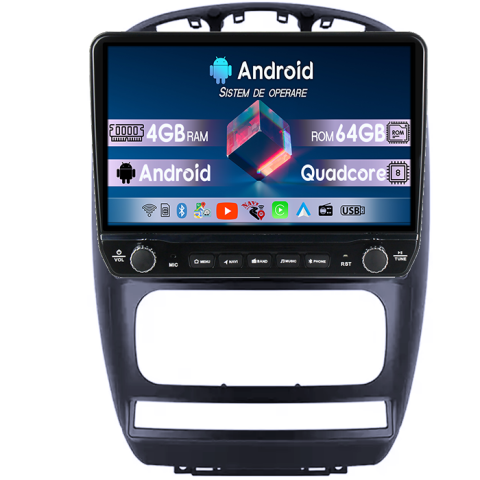 CHRYSLER - Navigatie dedicata Chrysler Pacifica 2006-2012/Dodge Caravan, Tesla cu butoane rotative model 2024, 4GB RAM 64GB ROM, Procesor Quadcore, Android 14, Display QLED 10", DSP, Carplay&Android Auto