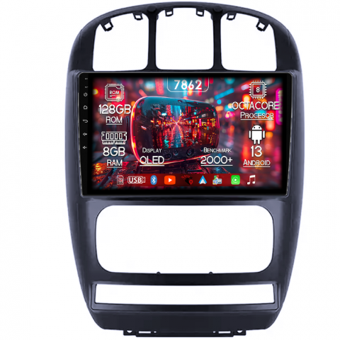 CHRYSLER - Navigatie dedicata Chrysler Pacifica 2006-2012/Dodge Caravan, 8GB RAM 128GB ROM, Octacore, Platforma 7862,Android 13, Display QLED 9”, Suporta camera 360º, DSP, Carplay&Android Auto, SIM 4G, Ventilato