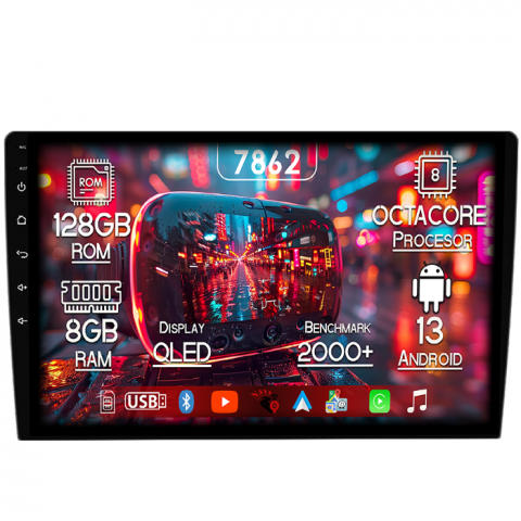 Citroen - Navigatie dedicata Citroen Berlingo 2008-2019, 8GB RAM 128GB ROM, Octacore, Platforma 7862,Android 13, Display QLED 9”, Suporta camera 360º, DSP, Carplay&Android Auto, SIM 4G, Ventilator Activ
