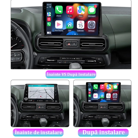 Navigatie dedicata Citroen Berlingo 2018-2020, 4GB RAM 64GB ROM, Procesor Qualcomm Octacore, Android 14, Rezolutie 2K, Display QLED 9", DSP, Carplay&Android Auto, SIM 4G [6]