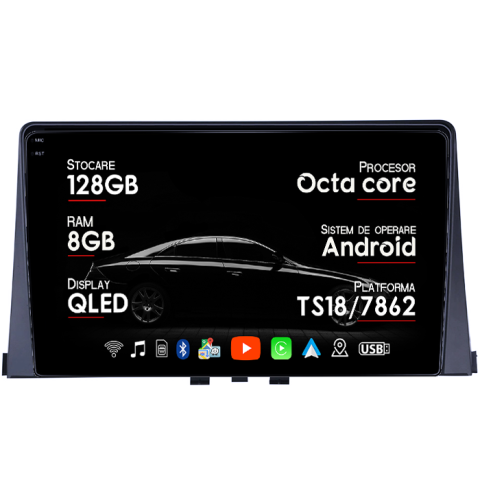 Berlingo 2018-2020 - Navigatie dedicata Citroen Berlingo 2018-2020, 8GB RAM 128GB ROM, Octacore, Platforma TS18, Android 13, Display QLED 9”, Suporta camera 360º, DSP, Carplay&Android Auto, SIM 4G, Ventilator Activ