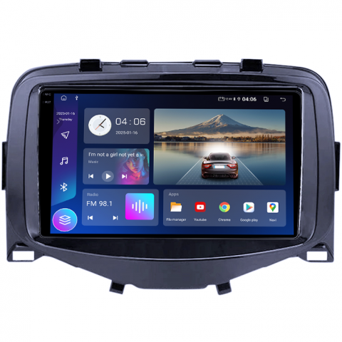 Navigatie dedicata Citroen C1 2016, 4GB RAM 64GB ROM, Quadcore, Android 14, Display QLED 1K 9", DSP, Carplay&Android Auto, Suport camere AHD [1]