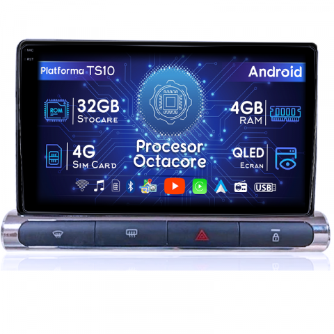 Citroen - Navigatie dedicata Citroen C3 2018-2023, 4GB RAM 32GB ROM, Octacore, Android 14, Display QLED 9", DSP, Carplay&Android Auto, SIM 4G, Bluetooth, Ventilator Activ