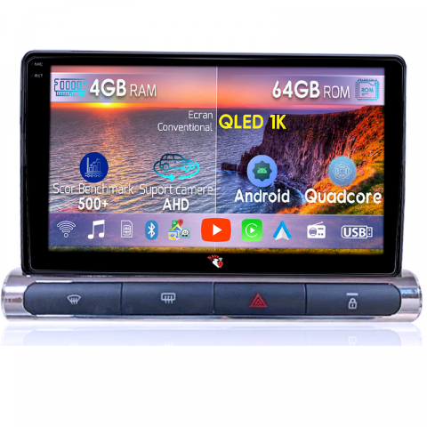Citroen - Navigatie dedicata Citroen C3 2018-2023, 4GB RAM 64GB ROM, Octacore, Android 14, Display QLED 1K 9", Carplay&Android Auto, SIM 4G, Ventilator Activ