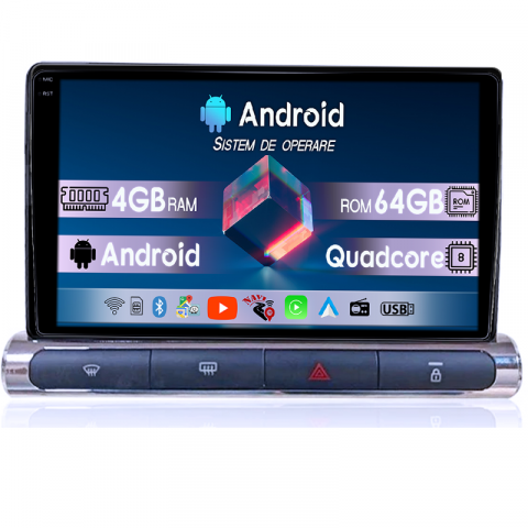 Citroen - Navigatie dedicata Citroen C3 2018-2023, 4GB RAM 64GB ROM, Quad Core, Display 9" QLED 1K, Carplay, Android 14, Bluetooth, Magazin Play, Suport Camere AHD