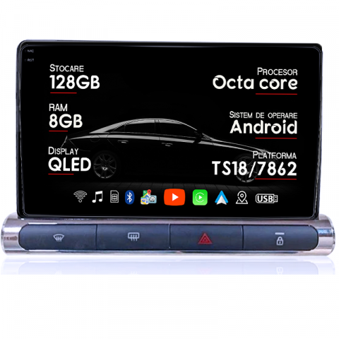 Citroen - Navigatie dedicata Citroen C3 2018-2023, 8GB RAM 128GB ROM, Octacore, Platforma 7862,Android 13, Display QLED 9”, Suporta camera 360º, DSP, Carplay&Android Auto, SIM 4G, Ventilator Activ