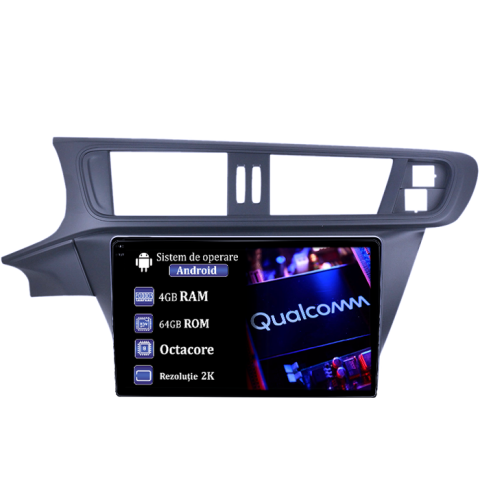 Navigatii Dedicate - Navigatie dedicata Citroen C3-XR 2010-2015, 4GB RAM 64GB ROM, Procesor Qualcomm Octacore, Android 14, Rezolutie 2K, Display QLED 10", DSP, Carplay&Android Auto, SIM 4G