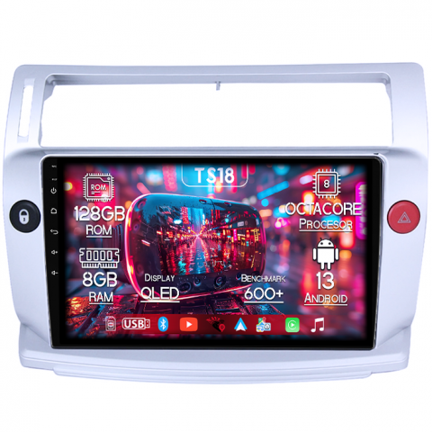 Citroen - Navigatie dedicata Citroen C4 2004-2014, 8GB RAM 128GB ROM, Octacore, Platforma TS18, Android 13, Display QLED 9”, Suporta camera 360º, DSP, Carplay&Android Auto, SIM 4G, Ventilator Activ