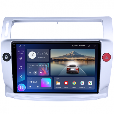 Navigatie dedicata Citroen C4 2004-2014, 4GB RAM 64GB ROM, Quadcore, Android 14, Display QLED 1K 9", DSP, Carplay&Android Auto, Suport camere AHD [1]
