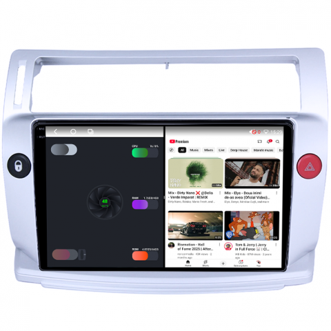 Navigatie dedicata Citroen C4 2005-2011, 4GB RAM 64GB ROM, Octacore, Android 14, Display QLED 1K 9", Carplay&Android Auto, SIM 4G, Ventilator Activ [2]